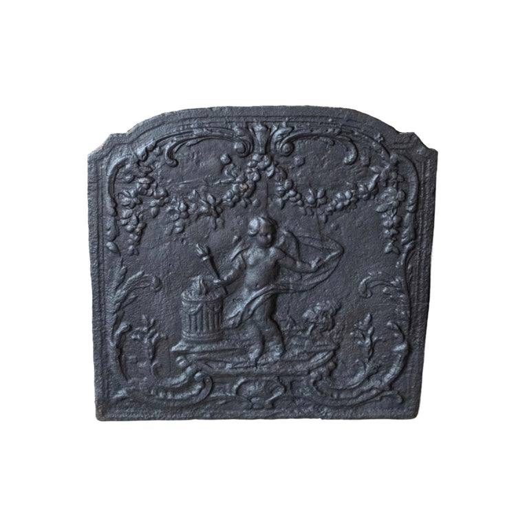 Antique French Iron Fireback (FA-R0GA)