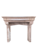 Monumental Antique Gothic/Tudor Stone Fireplace Mantel (M-14L)