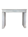 Antique French Louis XVI Limestone Fireplace Mantel (M-17L)