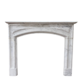 Antique White Marble Fireplace Mantel w/ Arched Opening. (M-RHMA)