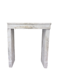 White Limestone Mantel – Hand-Carved Whitewashed (M-CZWF)