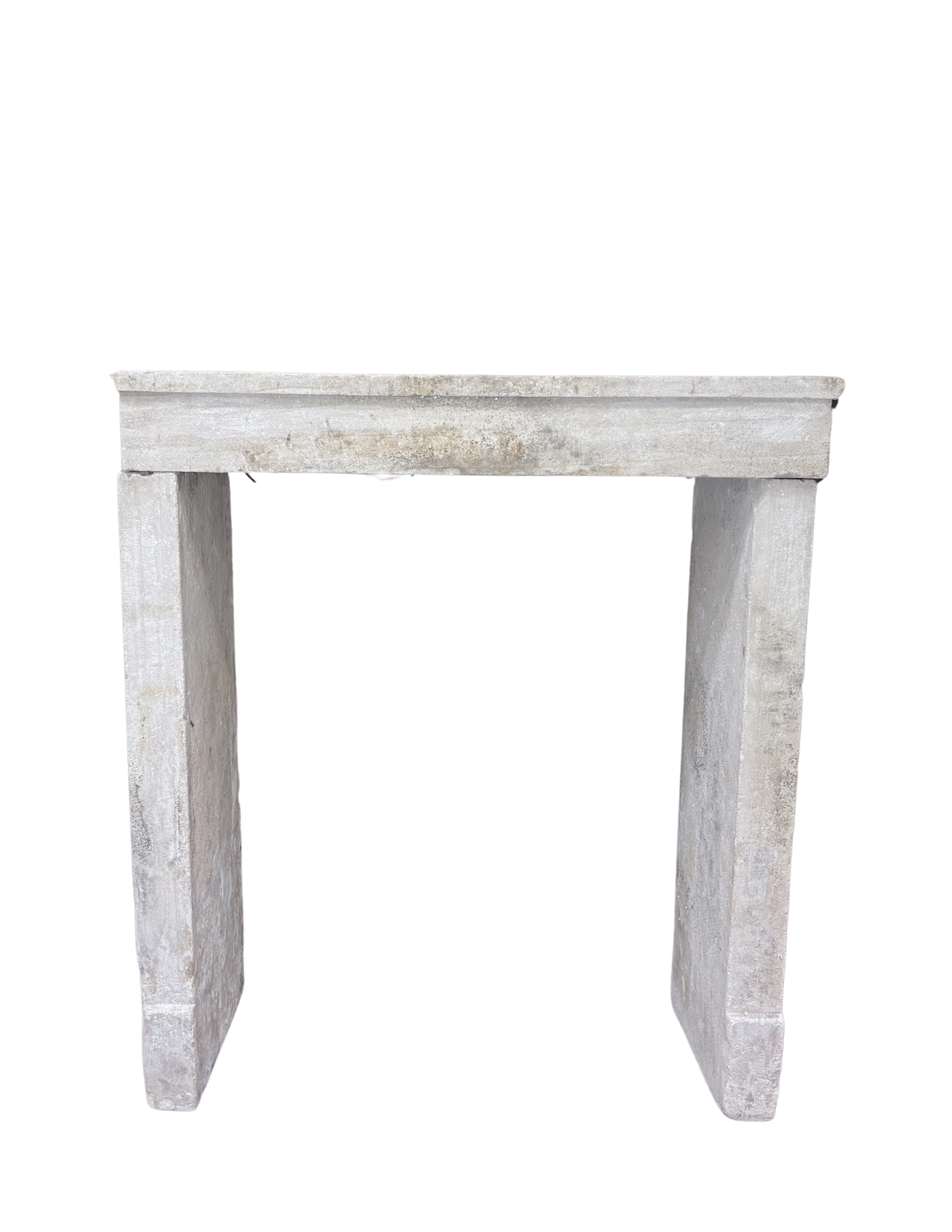 White Limestone Mantel – Hand-Carved Whitewashed (M-CZWF)