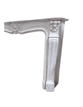 Antique Louis XV White Carrara Marble Fireplace Mantel – Carved Shell Cartouche (M-03M)