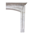 Antique White Marble Fireplace Mantel w/ Arched Opening. (M-RHMA)