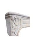 Antique Louis XVI-Style Carved Limestone Fireplace Mantel (M-15L)