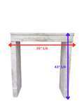 White Limestone Mantel – Hand-Carved Whitewashed (M-CZWF)