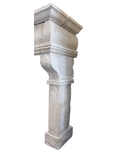 Gothic Stone Fireplace Mantel W/ Carved Armorial Shield