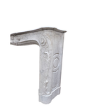 Antique Louis XV White Carrara Marble Fireplace Mantel (M-04M)