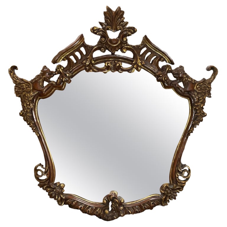 Antique French Oakwood Mirror (HD-XDQA)