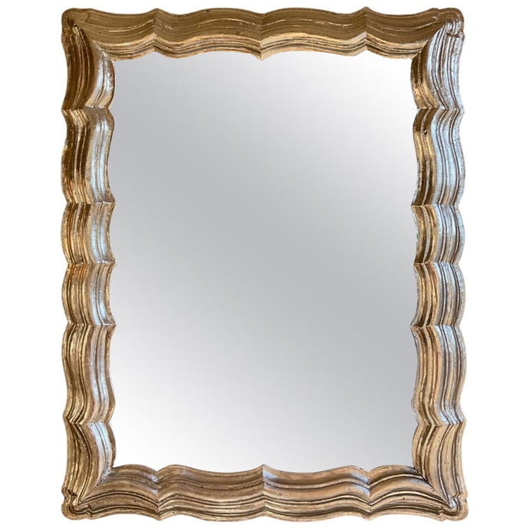 French Silver Leaf Oakwood Mirror