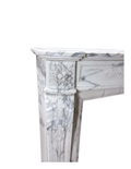 Antique Louis XV mantel in white Carrara marble (M-07M)