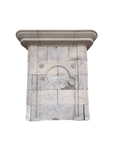 Antique French limestone mantel with carved floral medallion frieze (M-GDZJ)