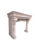 Monumental Antique Gothic/Tudor Stone Fireplace Mantel (M-14L)