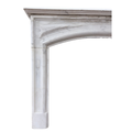 Antique White Marble Fireplace Mantel w/ Arched Opening. (M-RHMA)