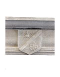 Gothic Stone Fireplace Mantel W/ Carved Armorial Shield