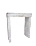 White Limestone Mantel – Hand-Carved Whitewashed (M-CZWF)
