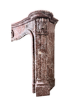 Antique Louis XV Rouge Marble Fireplace Mantel – Carved Shell Cartouche (M-02M)
