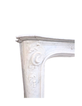 Antique Louis XV White Carrara Marble Fireplace Mantel (M-04M)