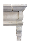 Gothic Stone Fireplace Mantel W/ Carved Armorial Shield