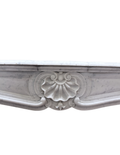 Antique Louis XV White Carrara Marble Fireplace Mantel – Carved Shell Cartouche (M-03M)