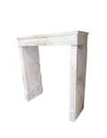 White Limestone Mantel – Hand-Carved Whitewashed (M-CZWF)