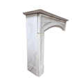 Antique White Marble Fireplace Mantel w/ Arched Opening. (M-RHMA)