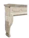 Large Louis XIII Carved Limestone Fireplace Mantel – Renaissance (M-12L)