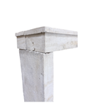 White Limestone Mantel – Hand-Carved Whitewashed (M-CZWF)