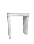 White Limestone Mantel – Hand-Carved Whitewashed (M-CZWF)