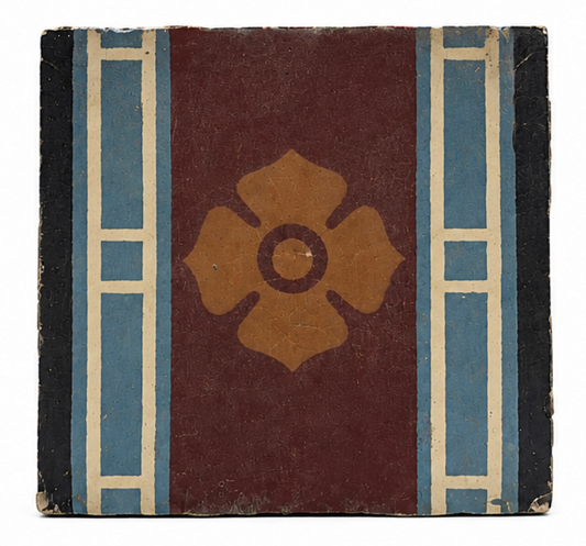 Antique Encaustic Floor Tile - Tudor Rose Motif (ET-CRLZ)