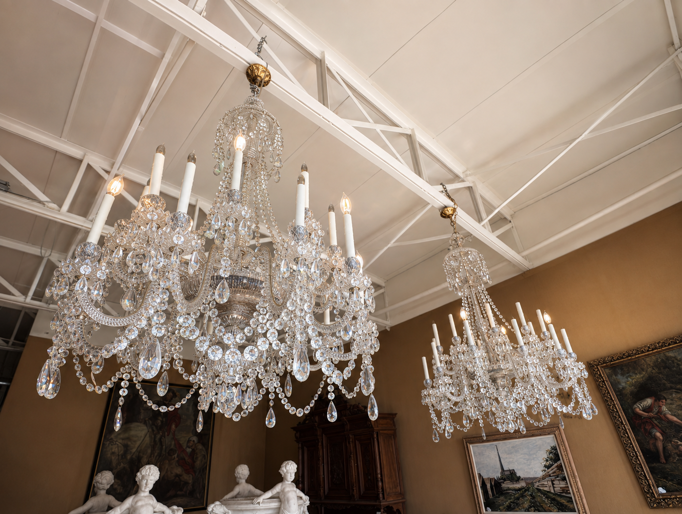 Antique French Baccarat Crystal Chandeliers, Circa 1820 (L106)