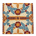Antique French Art Nouveau Floral Mosaic Cement Tiles (FL105)