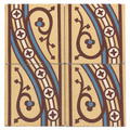 Antique French Art Nouveau Floral Mosaic Cement Tile (ET-MZIC)
