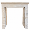 Antique French Limestone Fireplace Mantel (M-04L)