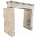 Antique French Limestone Fireplace Mantel (M-04L)