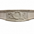Antique French Carved Limestone Fireplace Mantel with Floral Details (M-08L)
