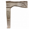 Antique French Carved Limestone Fireplace Mantel with Floral Details (M-08L)