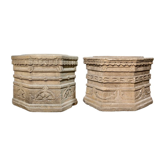 Pair of Antique French Well Heads Planters (V-GWNQ)