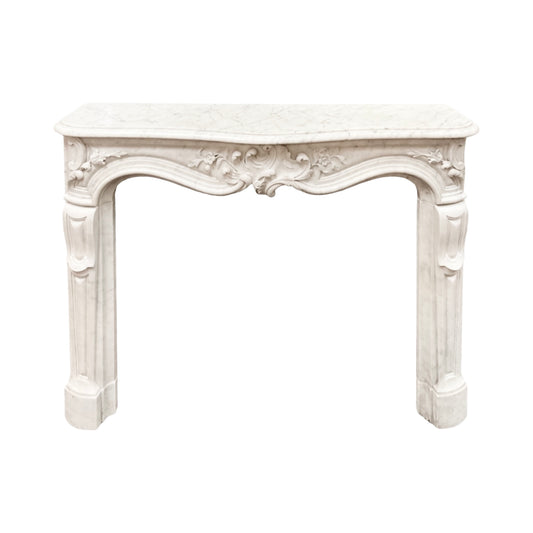 Antique French Carrara Marble Mantel (M-TFDS)