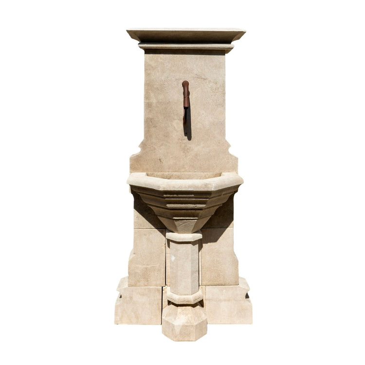 Contemporary French Limestone Wall Fountain