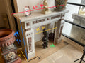 Antique French White Carrara and Royal Red Marble Mantel (MCH1072)