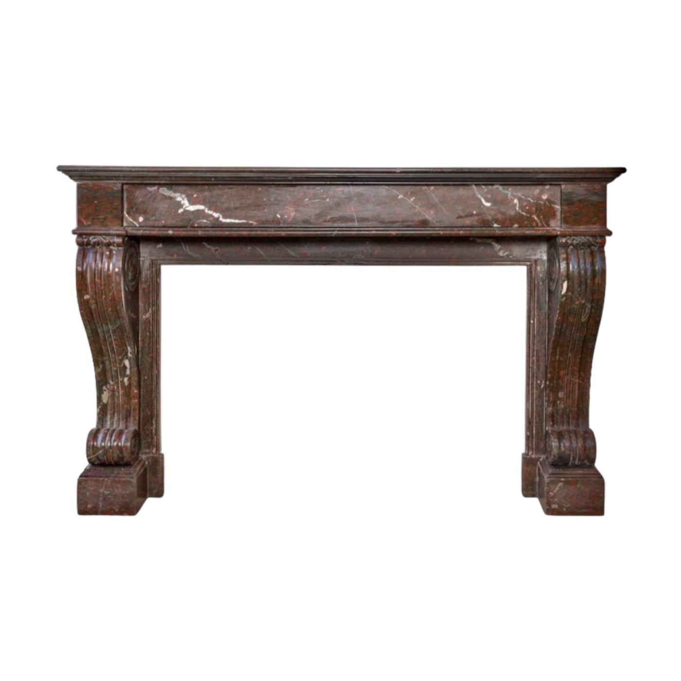 Antique French Red Griottee Marble Mantel (M30115)