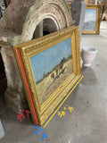 Antique French Gold Leaf Framed Painting (HD-SKXP)