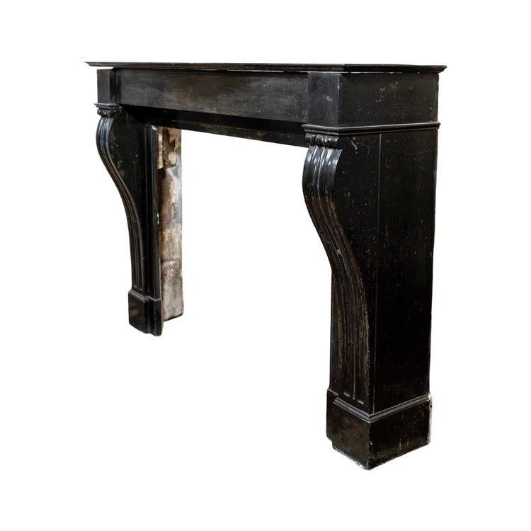 Antique French Mazy Black Marble Mantel (M-TIFJ)