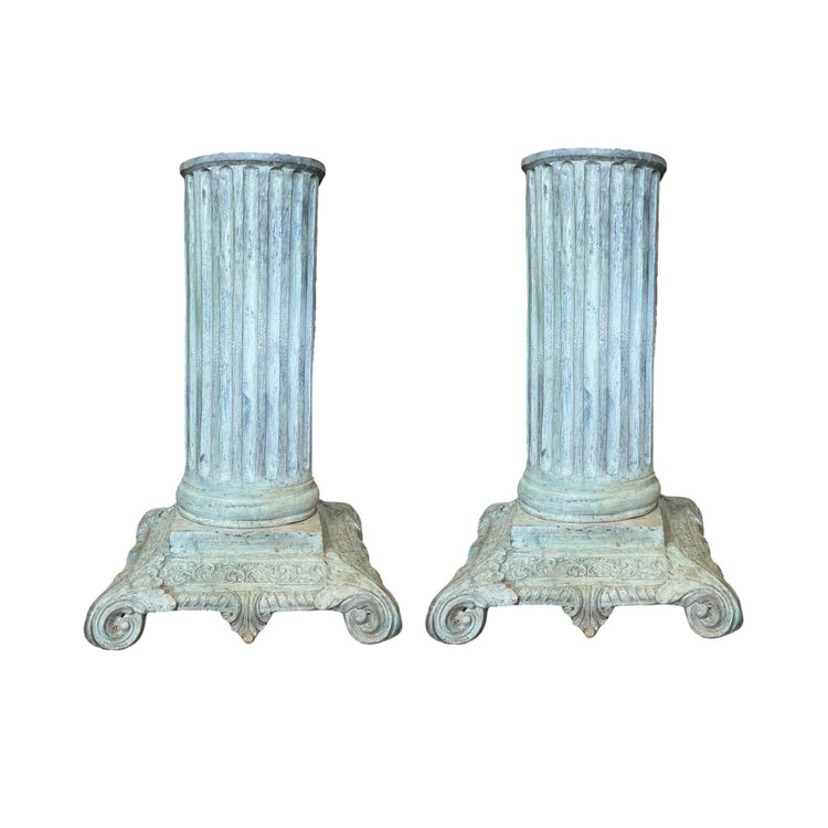 Pair of French Antique Bronze Base Pedestals