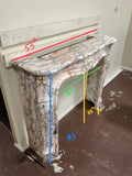 Antique French Louis XVI White Marble Mantel (M-XVJQ)