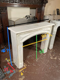 Antique French White Veined Carrara Marble Mantel (M-RHMA)