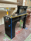 Antique Belgian Mazy Black Marble Mantel (M-AETQ)