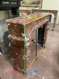 Antique French Red Griotte Marble Mantel (MCH1097)