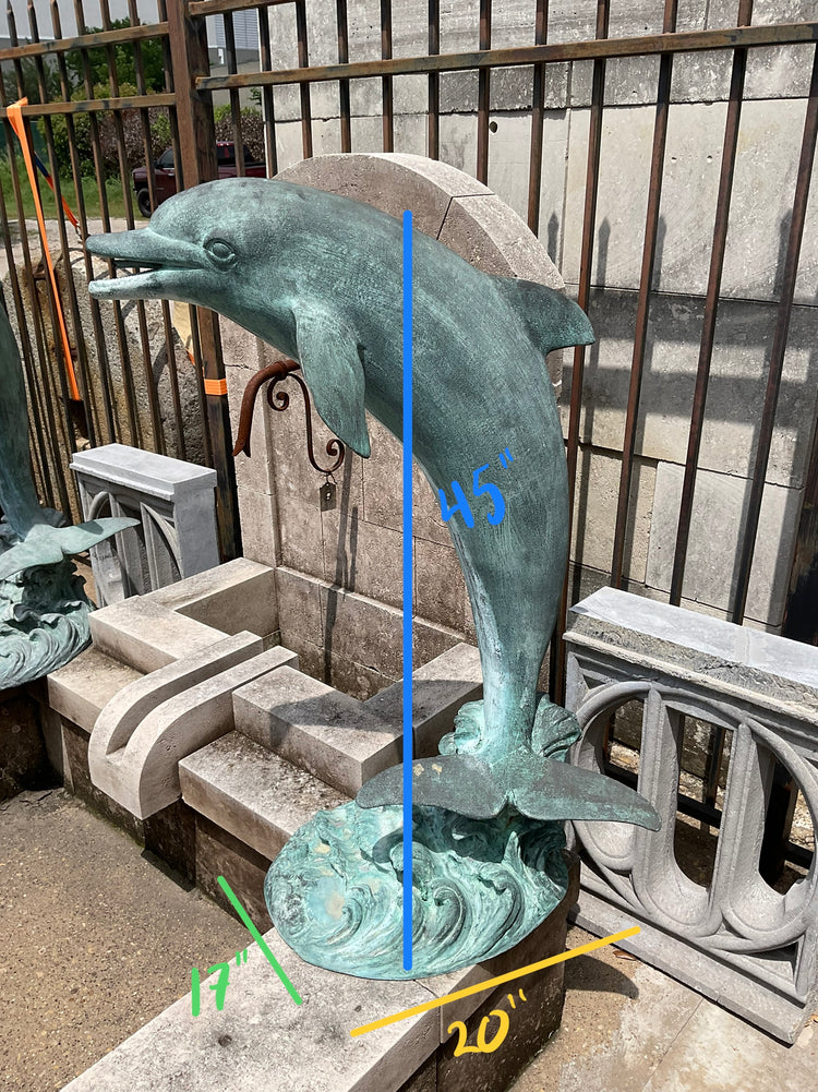French Bronze Dolphin Sculpture Fountain